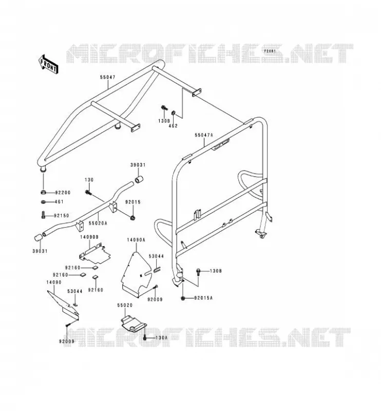 PROTECTION/CHASSIS CAB Kawasaki SSV 620 1998 MULE 2500  KAF620-C4