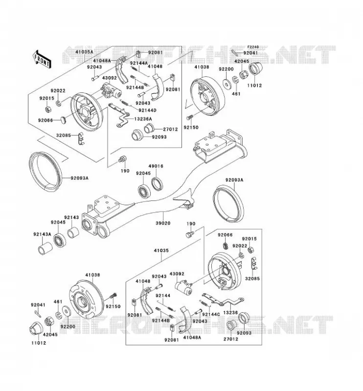 MOYEU ARRIERE/FREIN Kawasaki SSV 620 no_year MULE 2500  KAF620-C4