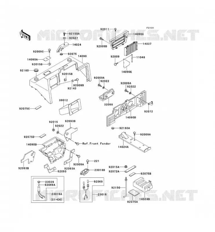 PIECE DE CADRE (COUVERTURE) Kawasaki SSV 620 no_year MULE 2500  KAF620-C4