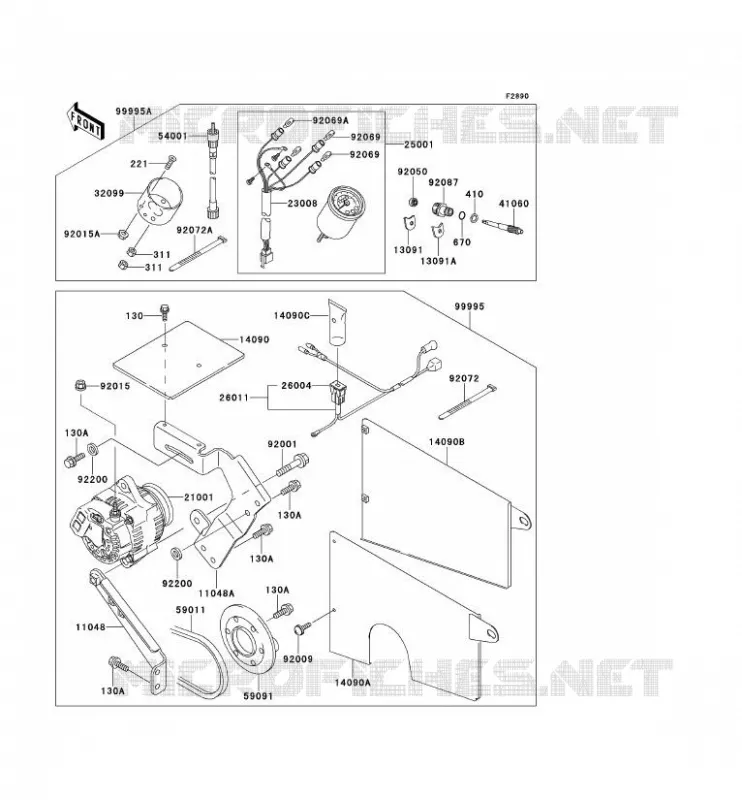 PIECE EN OPTION(GENERATEUR&COMPTEUR) Kawasaki SSV 620 no_year MULE 2500  KAF620-C4