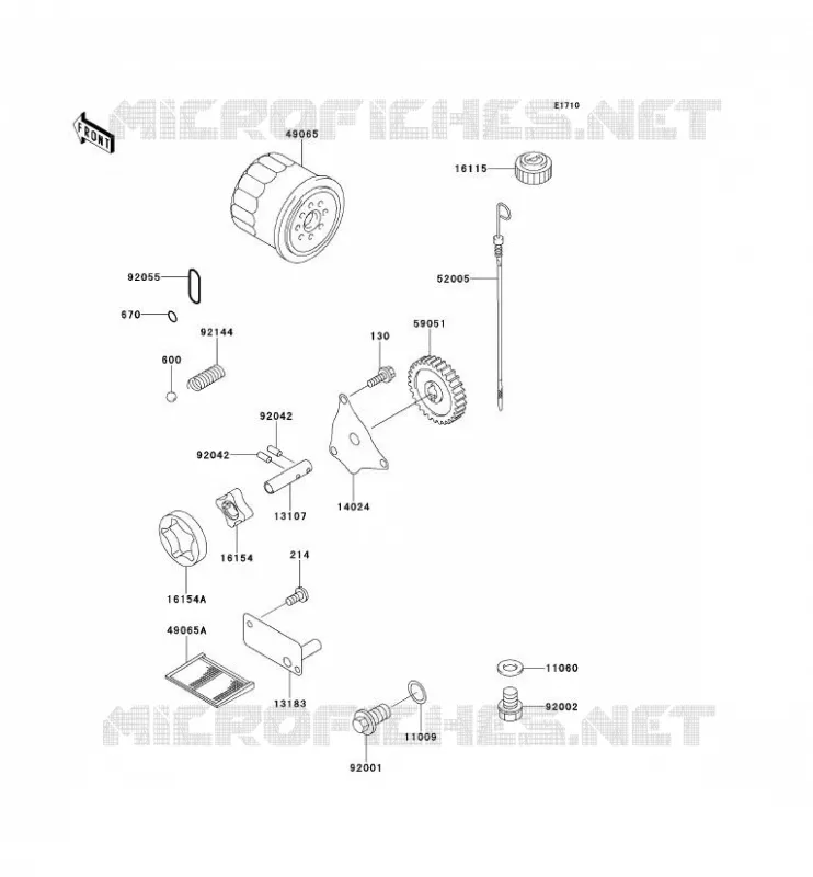 POMPE A HUILE/FILTRE &Agrave; HUILE Kawasaki SSV 620 no_year MULE 2500  KAF620-C4