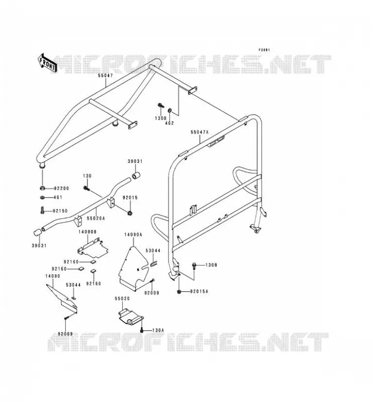 PROTECTION/CHASSIS CAB Kawasaki SSV 620 1999 MULE 2500  KAF620-C5