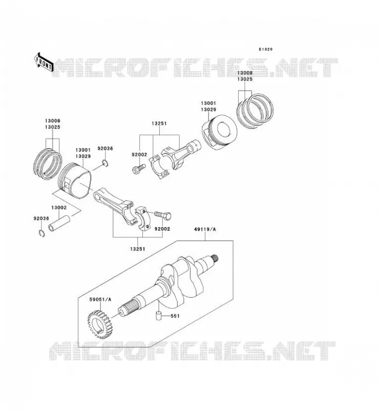 VILEBREQUIN/PISTON Kawasaki SSV 620 no_year MULE 2500  KAF620-C5
