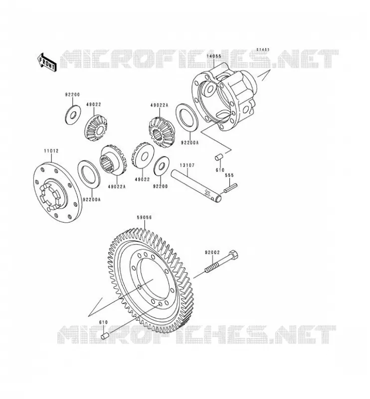 DIFFERENTIEL Kawasaki SSV 620 2000 MULE 2500  KAF620-C6