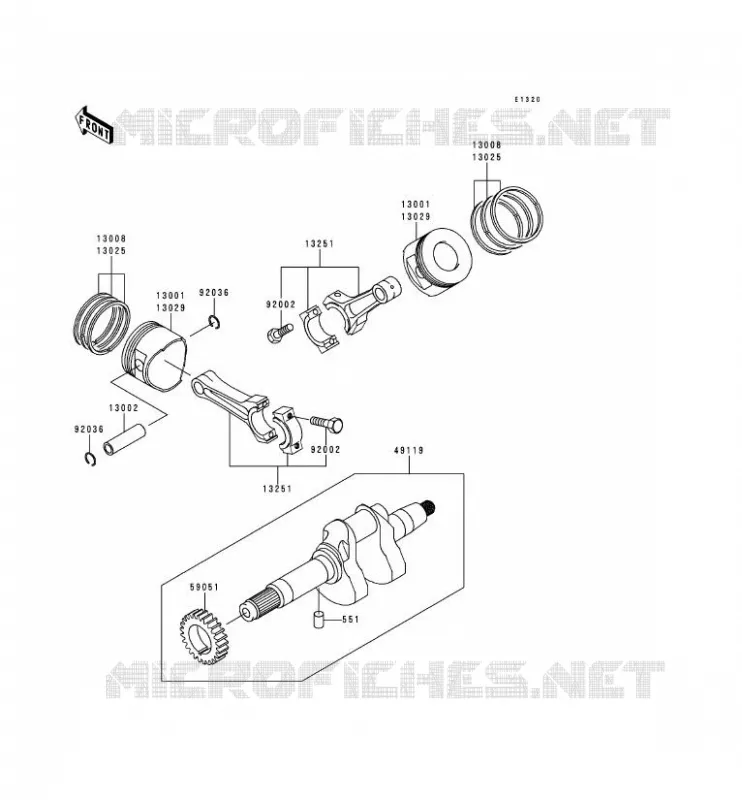 VILEBREQUIN/PISTON Kawasaki SSV 620 2000 MULE 2500  KAF620-C6