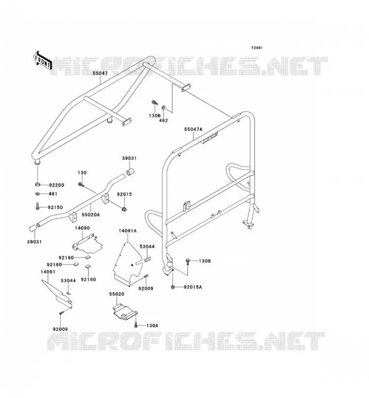 PROTECTION/CHASSIS CAB Kawasaki SSV 620 no_year MULE 2500  KAF620-C6