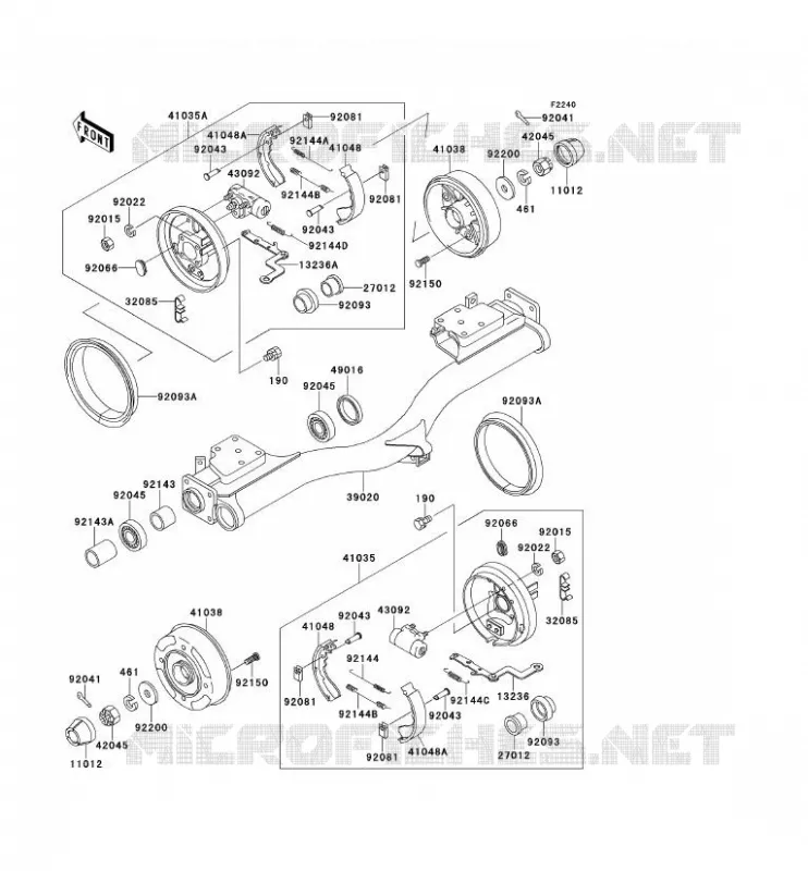 MOYEU ARRIERE/FREIN Kawasaki SSV 620 no_year MULE 2500  KAF620-C6
