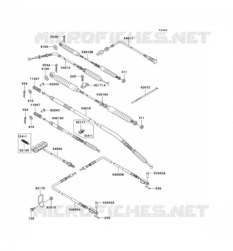 CABLES Kawasaki SSV 620 no_year MULE 3010 4X4  KAF620-E1