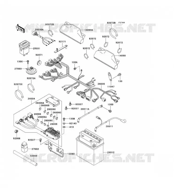 CHASSIS EQUIPMENT ELECTRIQUE Kawasaki SSV 620 2002 MULE 3010 4X4  KAF620-E2