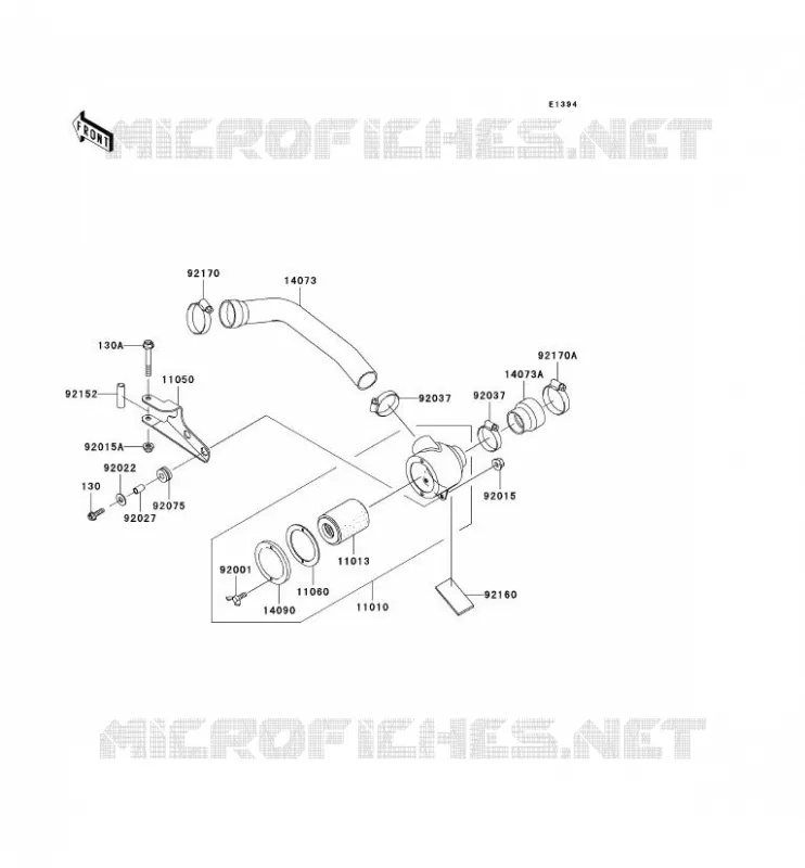 FILTRE A AIR - CONVERTISSEUR Kawasaki SSV 620 2002 MULE 3010 4X4  KAF620-E2
