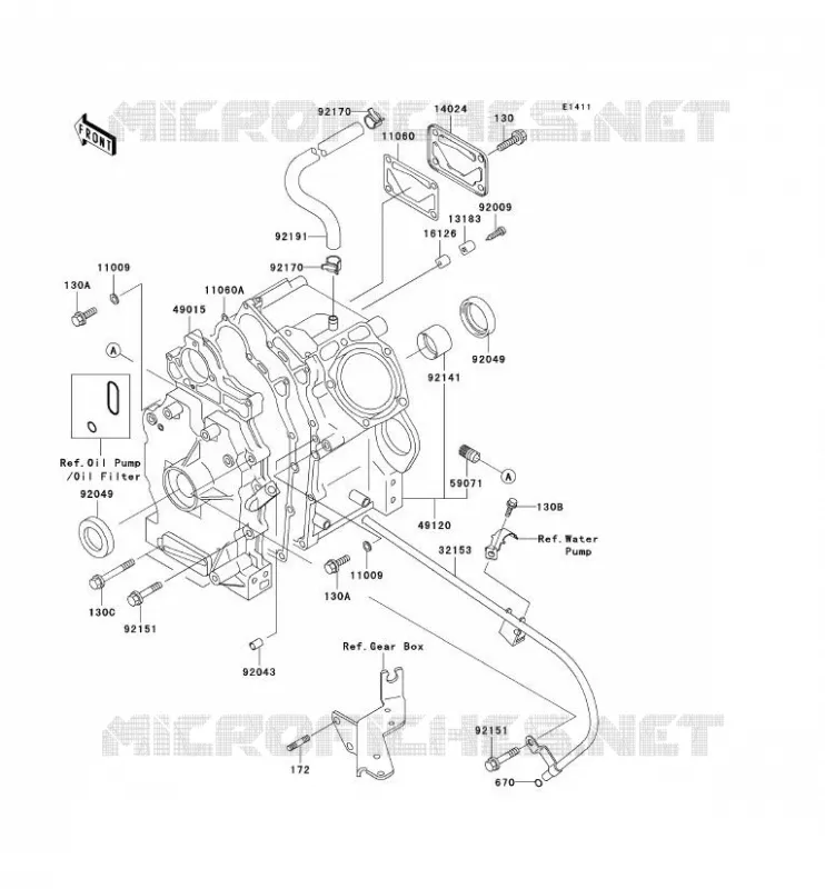 CARTER MOTEUR(S) Kawasaki SSV 620 no_year MULE 3010 4X4  KAF620-E2