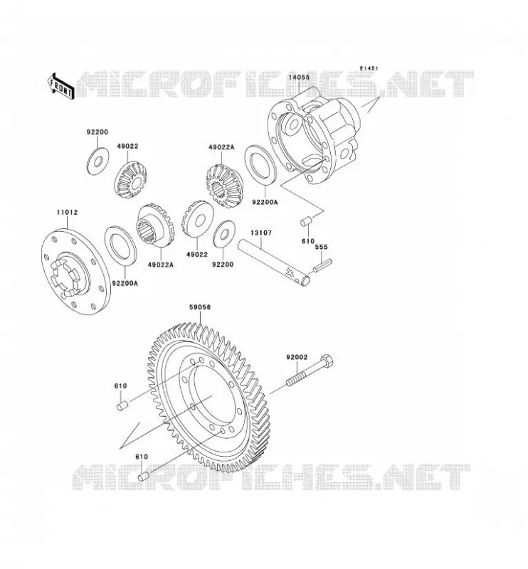 DIFFERENTIEL Kawasaki SSV 620 2003 MULE 3010 4X4  KAF620-E3