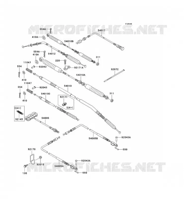CABLES Kawasaki SSV 620 no_year MULE 3010 4X4  KAF620-E3