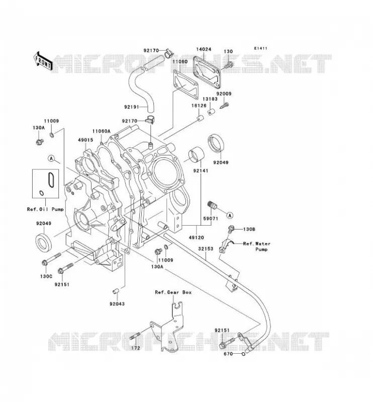 CARTER MOTEUR(S) Kawasaki SSV 620 2004 MULE 3010 4X4  KAF620-E4