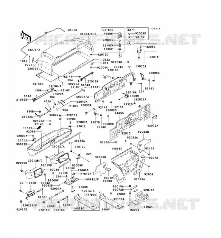 PIECE DE CADRE (COUVERTURE) Kawasaki SSV 620 no_year MULE 3010 4X4  KAF620-E4