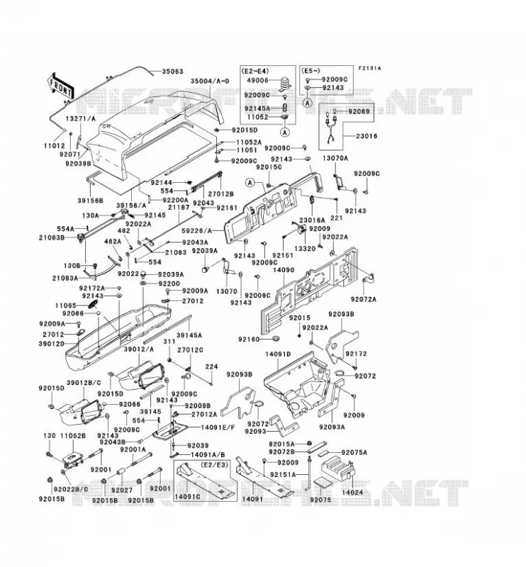 PIECE DE CADRE (COUVERTURE) Kawasaki SSV 620 no_year MULE 3010 4X4  KAF620-E4