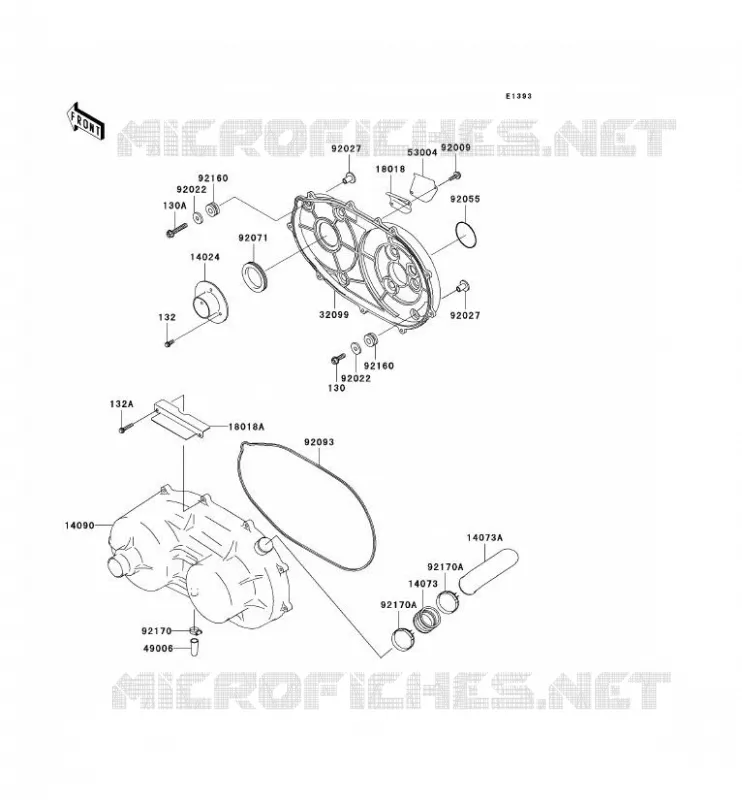 COUVERCLE CONVERTISSEUR/COURROIE Kawasaki SSV 620 2005 MULE 3010 4X4  KAF620-E5