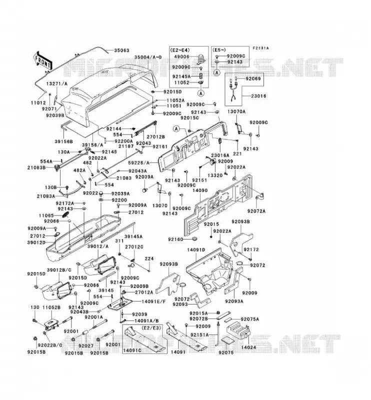 PIECE DE CADRE (COUVERTURE) Kawasaki SSV 620 no_year MULE 3010 4X4  KAF620-E5