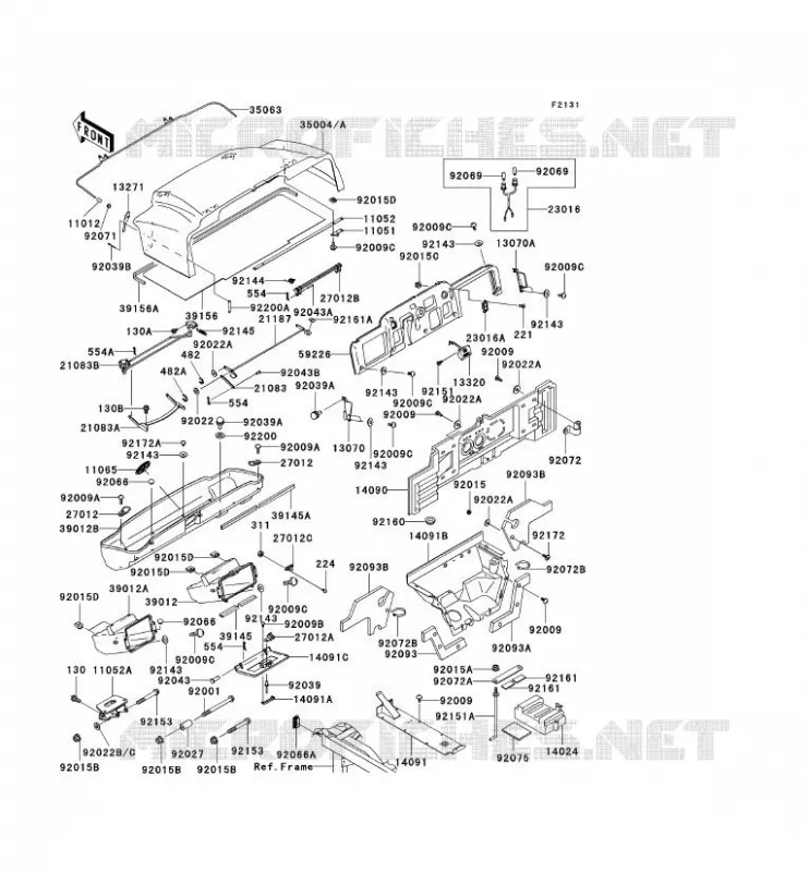 PIECE DE CADRE (COUVERTURE) Kawasaki SSV 620 2006 MULE 3010 4X4  KAF620E6F