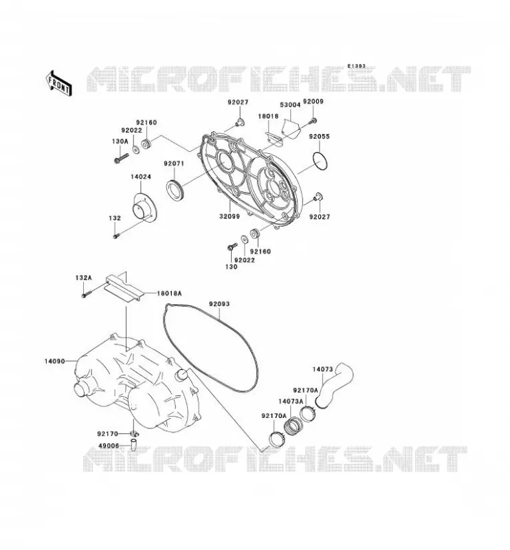 COUVERCLE CONVERTISSEUR Kawasaki SSV 620 2006 MULE 3010 4X4  KAF620E6F