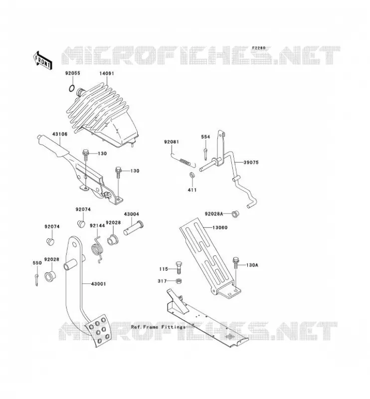 PEDALE DE FREIN/LEVIER ACCELERATEUR Kawasaki SSV 620 2007 MULE 3010 4X4  KAF620E7F