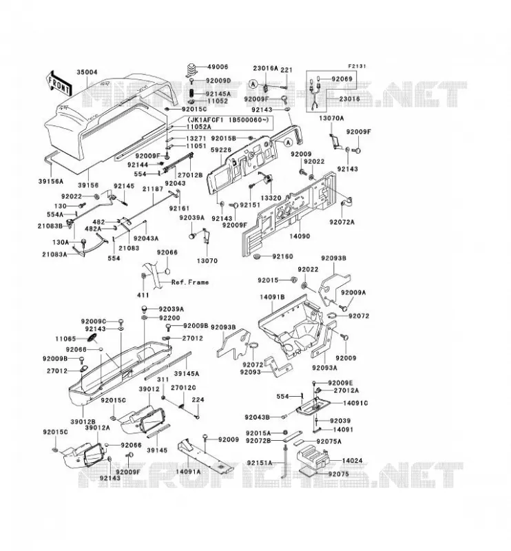 PIECE DE CADRE (COUVERTURE) Kawasaki SSV 620 no_year MULE 3020  KAF620-F1