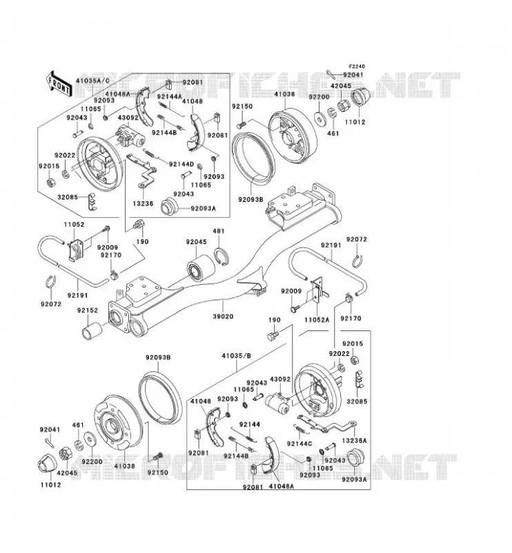 MOYEU ARRIERE/FREIN Kawasaki SSV 620 no_year MULE 3020  KAF620-F2