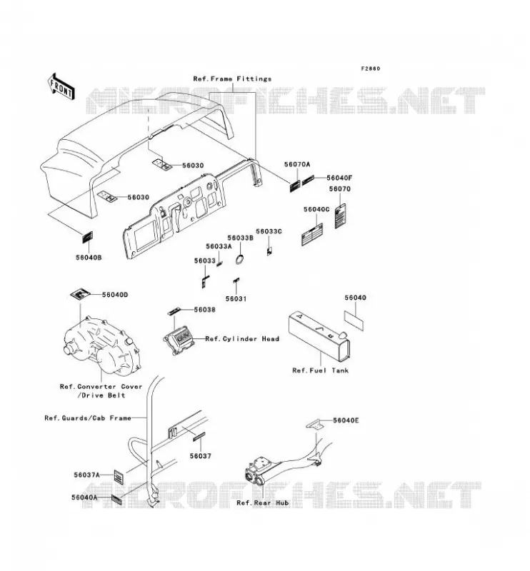 LABEL Kawasaki SSV 620 2001 MULE 3000  KAF620-G1