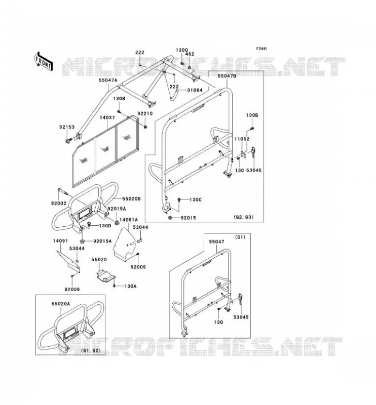 PROTECTION/CHASSIS CAB Kawasaki SSV 620 2001 MULE 3000  KAF620-G1