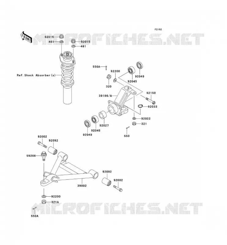 AMORTISSEUR AVANT Kawasaki SSV 620 no_year MULE 3000  KAF620-G1