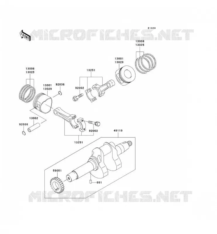 VILEBREQUIN/PISTON Kawasaki SSV 620 2002 MULE 3000  KAF620-G2