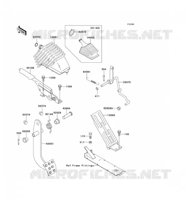 PEDALE DE FREIN Kawasaki SSV 620 2003 MULE 3000  KAF620-G3