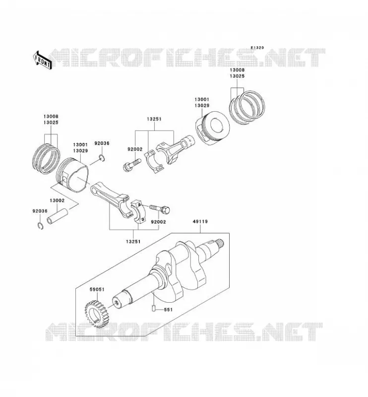 VILEBREQUIN/PISTON Kawasaki SSV 620 no_year MULE 3000  KAF620-G3
