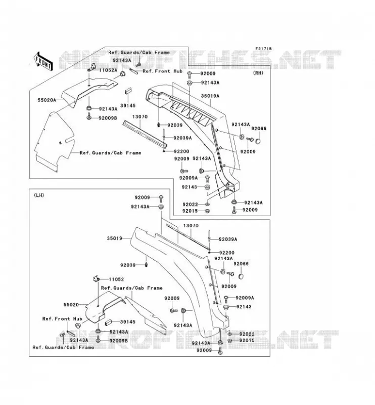 GARDE BOUE AVANT Kawasaki SSV 620 2004 MULE 3000  KAF620-G4