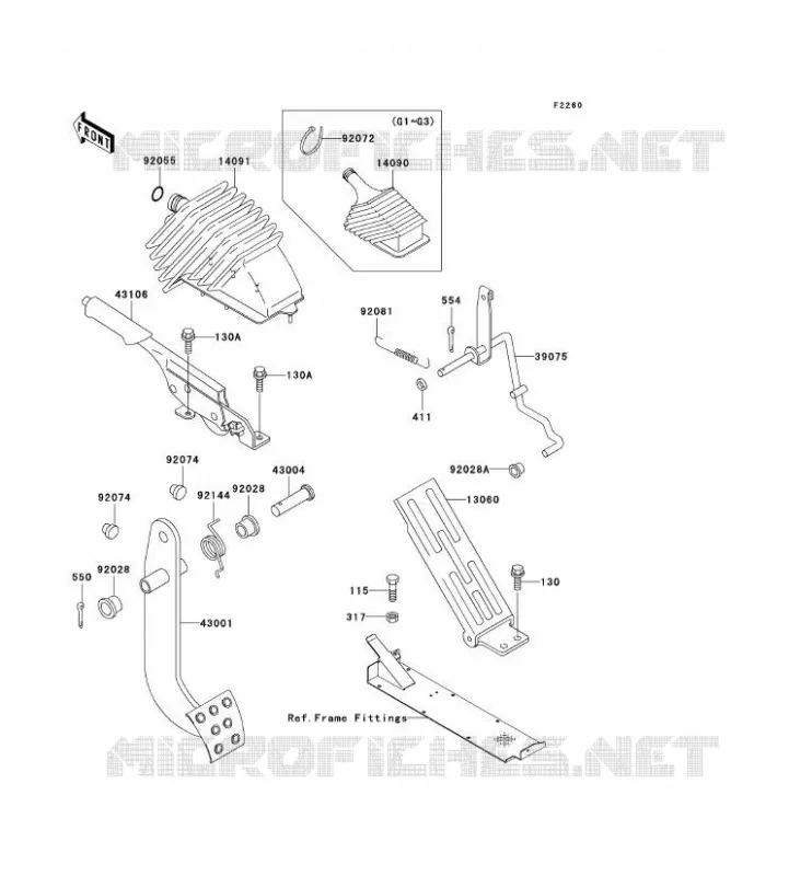 PEDALE DE FREIN Kawasaki SSV 620 2004 MULE 3000  KAF620-G4