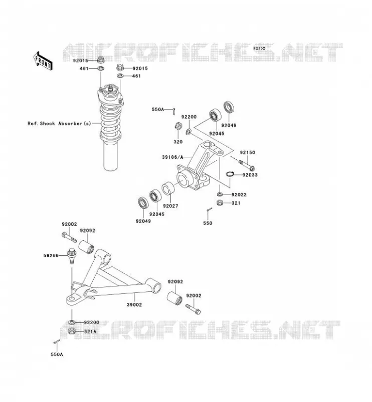 AMORTISSEUR AVANT Kawasaki SSV 620 no_year MULE 3000  KAF620-G4