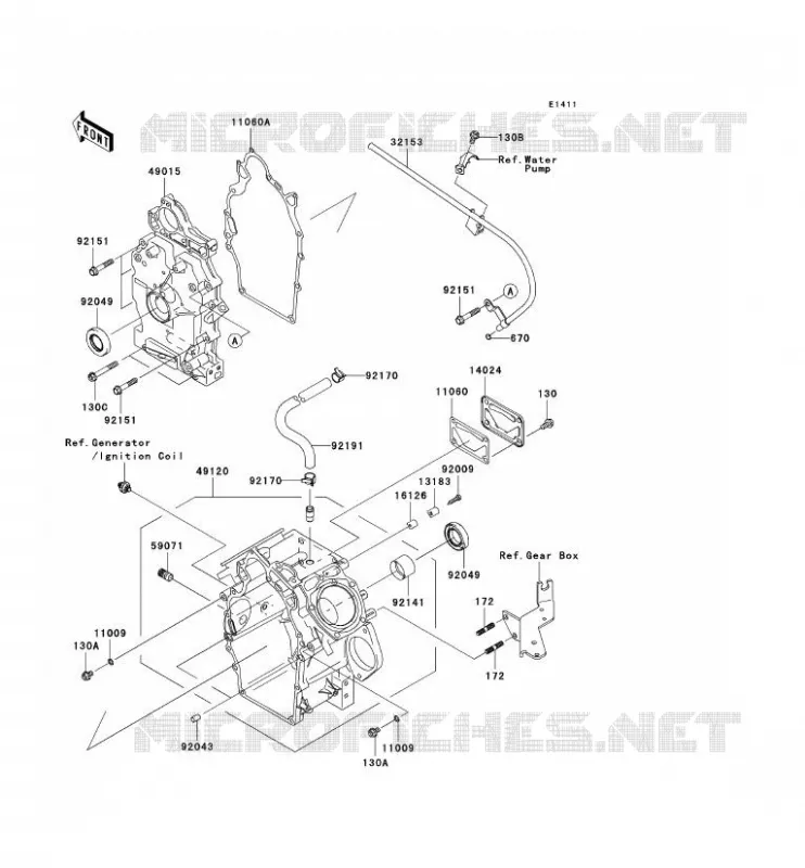 CARTER MOTEUR(S) Kawasaki SSV 620 2007 MULE 3000  KAF620G7F