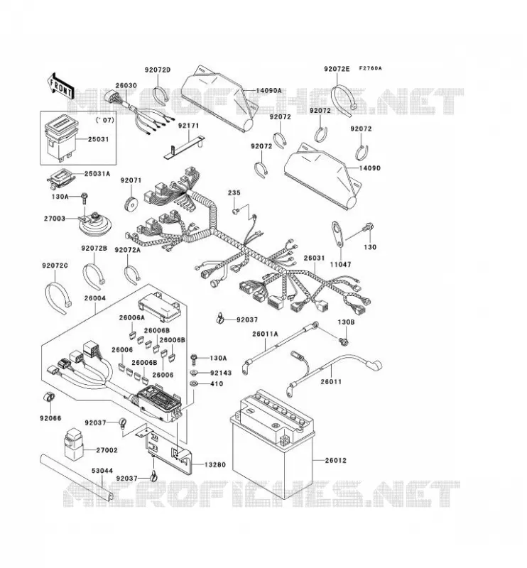 CHASSIS EQUIPMENT ELECTRIQUE Kawasaki SSV 620 2008 MULE 3000  KAF620G8F