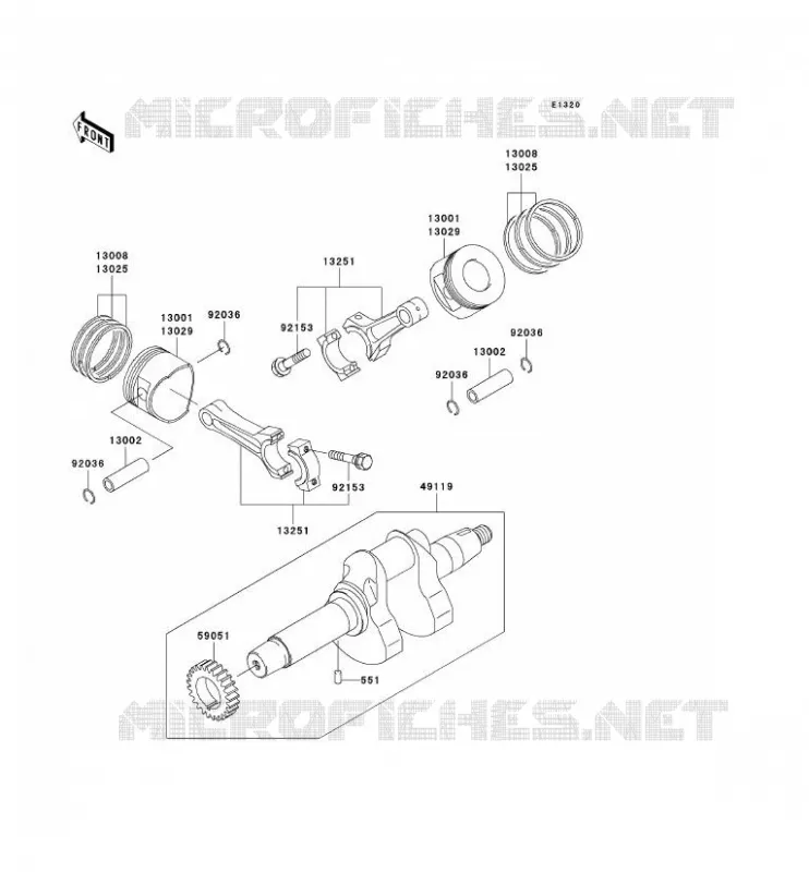 VILEBREQUIN/PISTON Kawasaki SSV 620 2006 MULE 3010 4X4  KAF620H6F