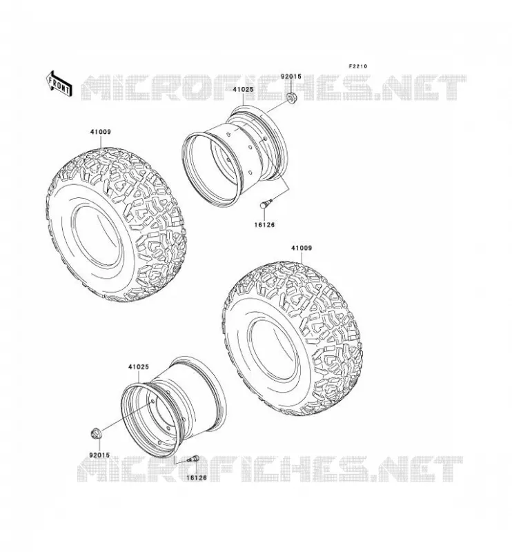 ROUE/PNEUS Kawasaki SSV 620 2005 MULE 3010 TRANS 4X4  KAF620-J1