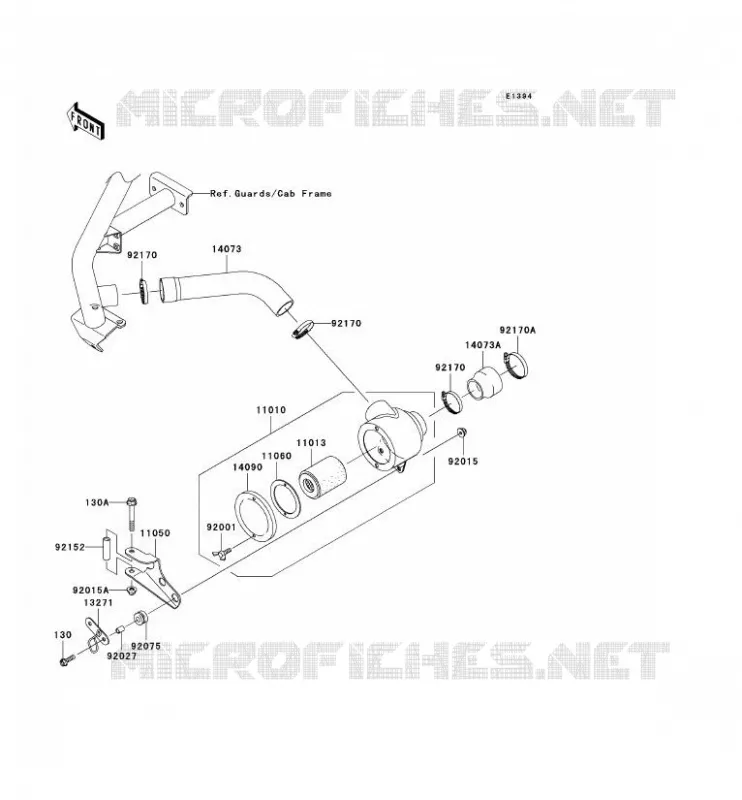 FILTRE A AIR - CONVERTISSEUR Kawasaki SSV 620 2006 MULE 3010 TRANS 4X4  KAF620J6F