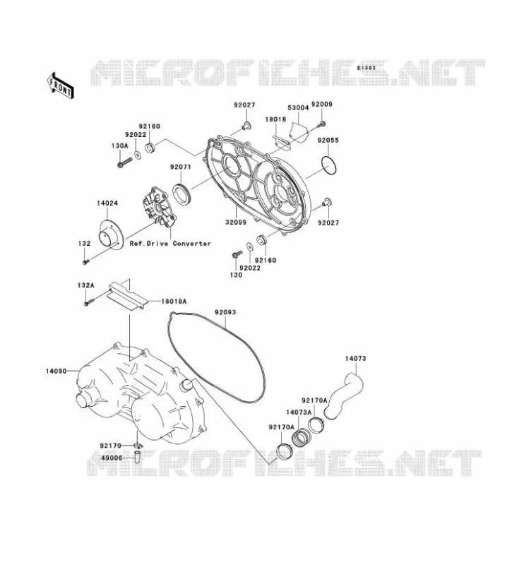 COUVERCLE CONVERTISSEUR Kawasaki SSV 620 2008 MULE 3010 TRANS 4X4  KAF620J8F