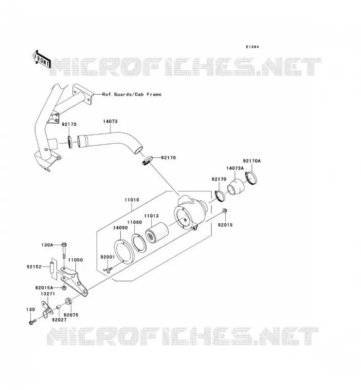 FILTRE A AIR - CONVERTISSEUR Kawasaki SSV 620 2008 MULE 3010 TRANS 4X4  KAF620J8F