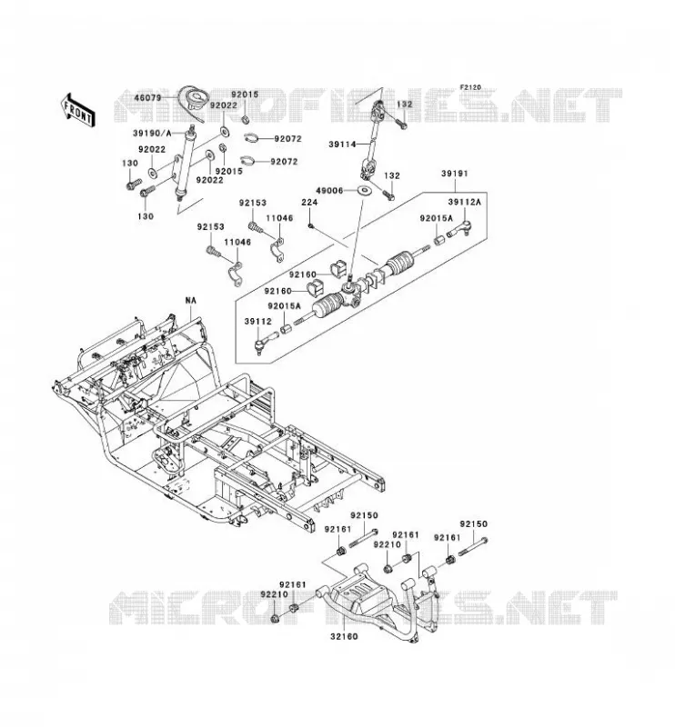 CH&Acirc;SSIS Kawasaki SSV 620 2008 MULE 3010 TRANS 4X4  KAF620K8F