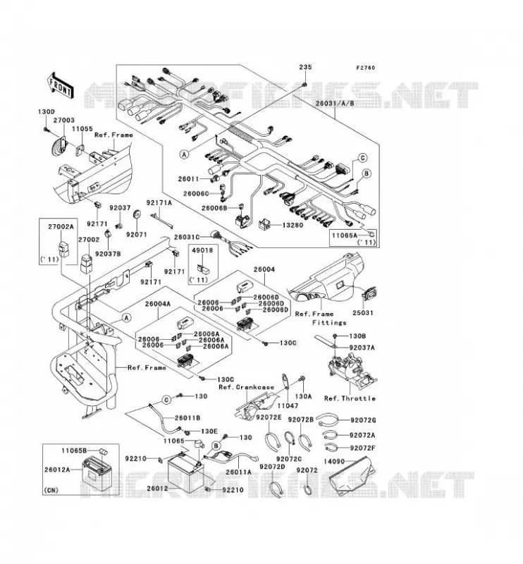 CHASSIS EQUIPMENT ELECTRIQUE Kawasaki SSV 620 2009 MULE 4010 4X4  KAF620M9F