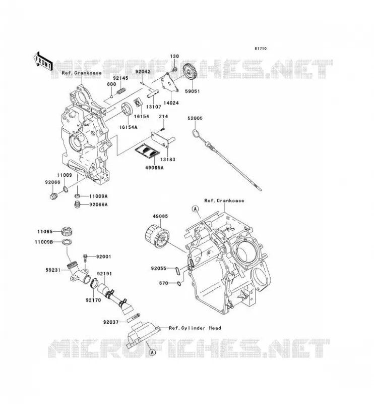 POMPE A HUILE/FILTRE &Agrave; HUILE Kawasaki SSV 620 2010 MULE 4010 4X4  KAF620MAF