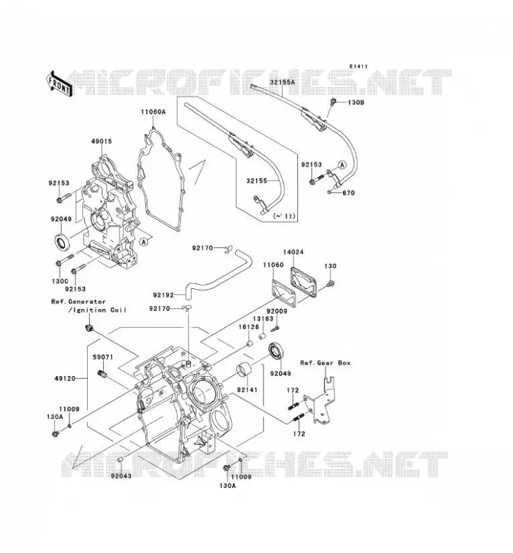 CARTER MOTEUR(S) Kawasaki SSV 620 2010 MULE 4010 4X4  KAF620MAF