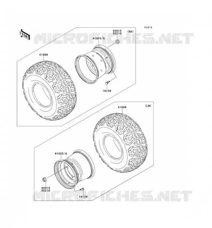 ROUE/PNEUS Kawasaki SSV 620 2011 MULE 4010 4X4  KAF620MBF
