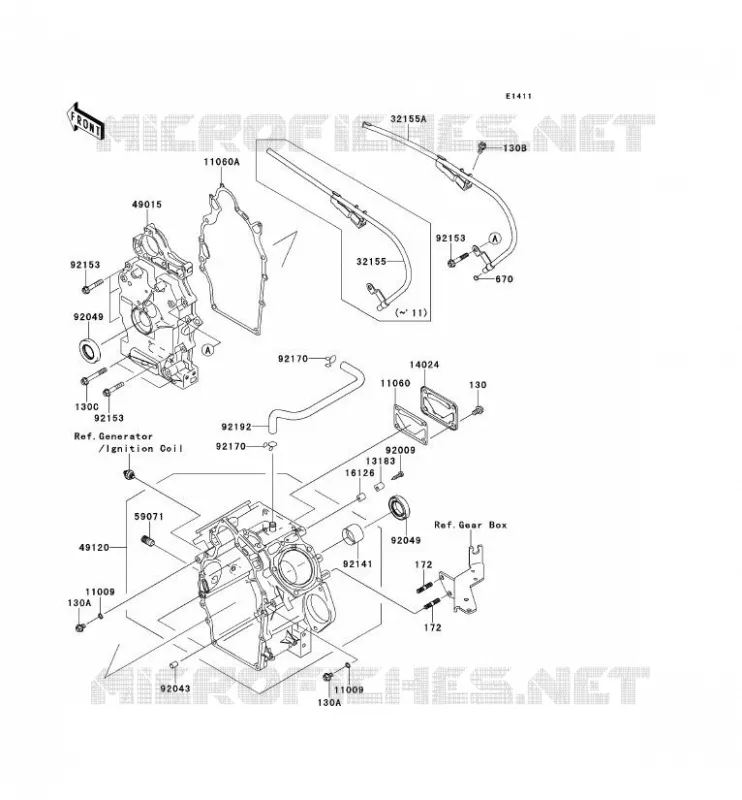 CARTER MOTEUR(S) Kawasaki SSV 620 2011 MULE 4010 4X4  KAF620MBF