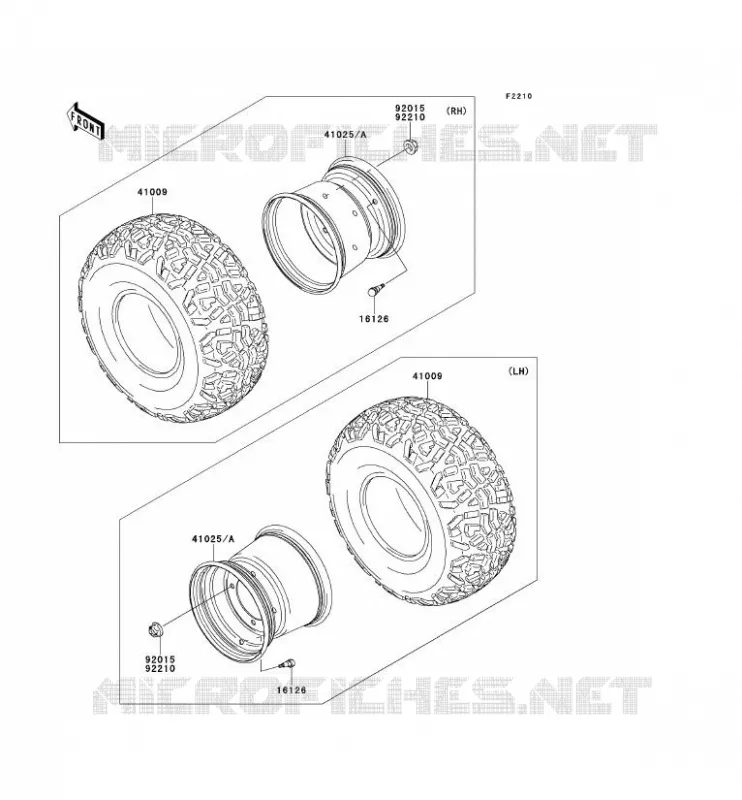 ROUE/PNEUS Kawasaki SSV 620 2012 MULE 4010 4X4  KAF620MCF
